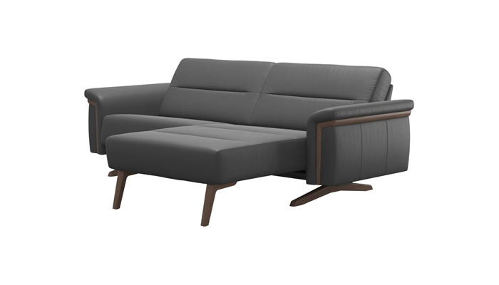 Stressless Stella Long Seat Sofa in Noblesse Grey Leather